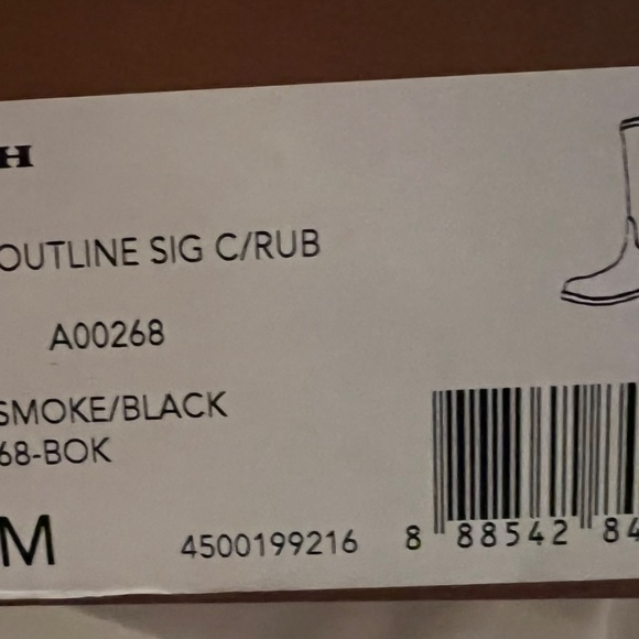 Coach Tristee Black-Smoke/Black rain boots sized 10 - Picture 6 of 6